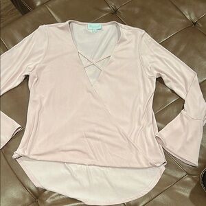 Veronica M Blush V-Neck Blouse